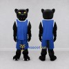 Custom Black and Blue Panther in Sportswear Mascot Costume Adult Full Body Suit for Sports Events Custom Black and Blue Panther in Sportswear Mascot Costume Adult Full Body Suit for Sports Events