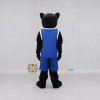 Custom Black and Blue Panther in Sportswear Mascot Costume Adult Full Body Suit for Sports Events Custom Black and Blue Panther in Sportswear Mascot Costume Adult Full Body Suit for Sports Events