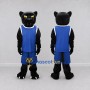 Custom Black and Blue Panther in Sportswear Mascot Costume Adult Full Body Suit for Sports Events