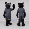 Custom Black and Gray Panther in T-Shirt Mascot Costume Adult Full Body Suit for Sports Events Custom Black and Gray Panther in T-Shirt Mascot Costume Adult Full Body Suit for Sports Events