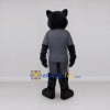 Custom Black and Gray Panther in T-Shirt Mascot Costume Adult Full Body Suit for Sports Events Custom Black and Gray Panther in T-Shirt Mascot Costume Adult Full Body Suit for Sports Events