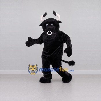 Custom Black and White Bull Mascot Costume Adult Full Body Suit for Sports Events Custom Black and White Bull Mascot Costume Adult Full Body Suit for Sports Events