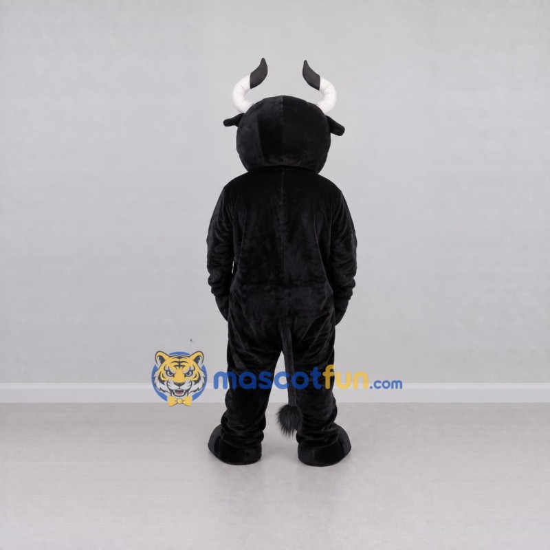 Custom Black and White Bull Mascot Costume Adult Full Body Suit for Sports Events Custom Black and White Bull Mascot Costume Adult Full Body Suit for Sports Events