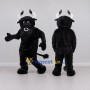Custom Black and White Bull Mascot Costume Adult Full Body Suit for Sports Events