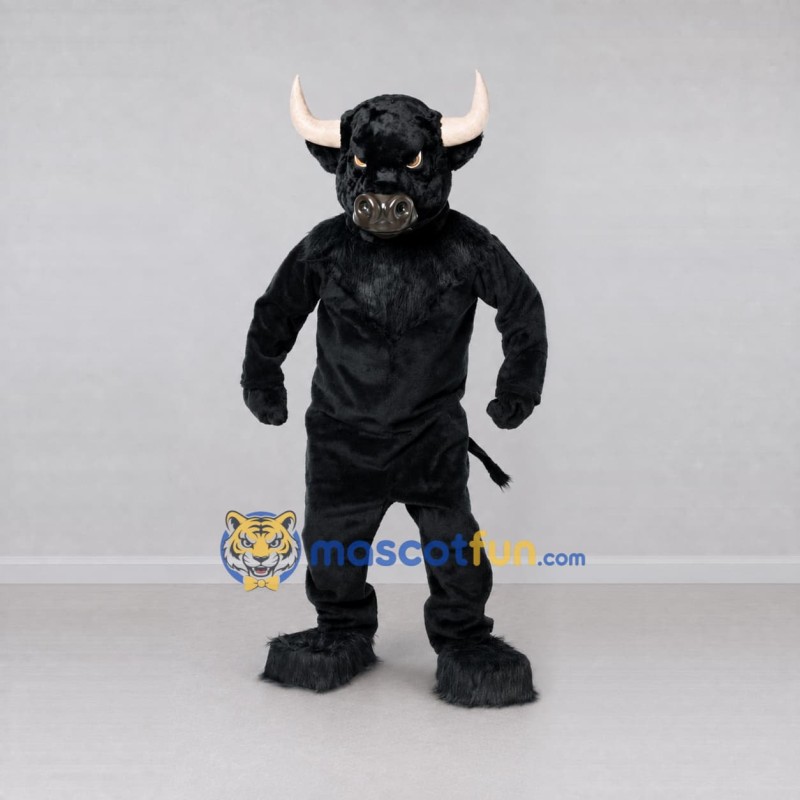 Custom Black Bull Mascot Costume Adult Full Body Suit for Sports Events Custom Black Bull Mascot Costume Adult Full Body Suit for Sports Events