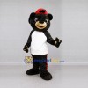 Custom Black White and Red Bear in Sportswear Mascot Costume Adult Full Body Suit for Sports Events Custom Black White and Red Bear in Sportswear Mascot Costume Adult Full Body Suit for Sports Events
