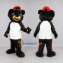Custom Black White and Red Bear in Sportswear Mascot Costume Adult Full Body Suit for Sports Events