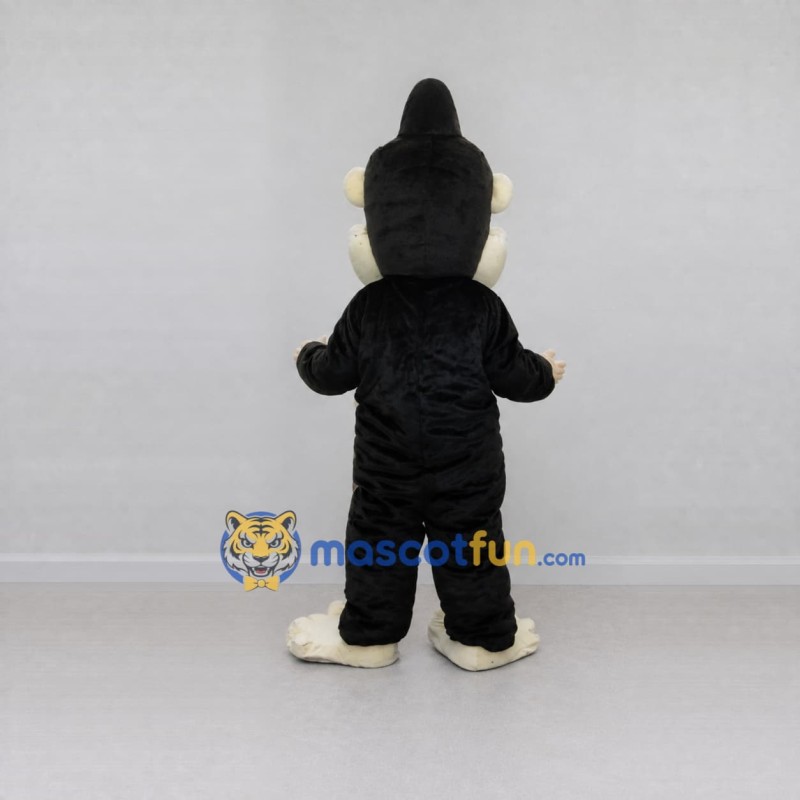 Custom Black Cream and Red Gorilla with Tie Mascot Costume Adult Full Body Suit for Party Events Custom Black Cream and Red Gorilla with Tie Mascot Costume Adult Full Body Suit for Party Events