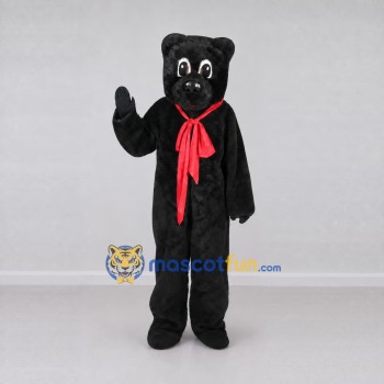 Custom Black and Red Bear with Scarf Mascot Costume Adult Full Body Suit for School Events Custom Black and Red Bear with Scarf Mascot Costume Adult Full Body Suit for School Events