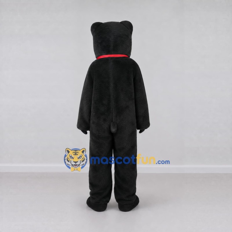 Custom Black and Red Bear with Scarf Mascot Costume Adult Full Body Suit for School Events Custom Black and Red Bear with Scarf Mascot Costume Adult Full Body Suit for School Events