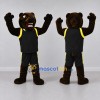 Custom Brown Black and Yellow Bear in Sportswear Mascot Costume Adult Full Body Suit for Sports Events Custom Brown Black and Yellow Bear in Sportswear Mascot Costume Adult Full Body Suit for Sports Events