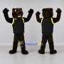 Custom Brown Black and Yellow Bear in Sportswear Mascot Costume Adult Full Body Suit for Sports Events