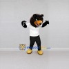 Custom Black White and Yellow Bear in T-Shirt Mascot Costume Adult Full Body Suit for Sports Events Custom Black White and Yellow Bear in T-Shirt Mascot Costume Adult Full Body Suit for Sports Events