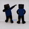 Custom Black and Blue Bear in T-Shirt Mascot Costume Adult Full Body Suit for Sports Events Custom Black and Blue Bear in T-Shirt Mascot Costume Adult Full Body Suit for Sports Events