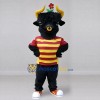 Custom Black Red and Yellow Bull in Striped Shirt Mascot Costume Adult Full Body Suit for Parade Events Custom Black Red and Yellow Bull in Striped Shirt Mascot Costume Adult Full Body Suit for Parade Events