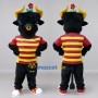 Custom Black Red and Yellow Bull in Striped Shirt Mascot Costume Adult Full Body Suit for Parade Events