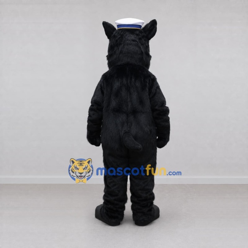 Custom Black and White Sailor Dog Mascot Costume Adult Full Body Suit for Nautical Events Custom Black and White Sailor Dog Mascot Costume Adult Full Body Suit for Nautical Events