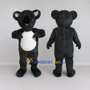 Custom Dark Gray and White Koala Mascot Costume Adult Full Body Suit for Wildlife Events