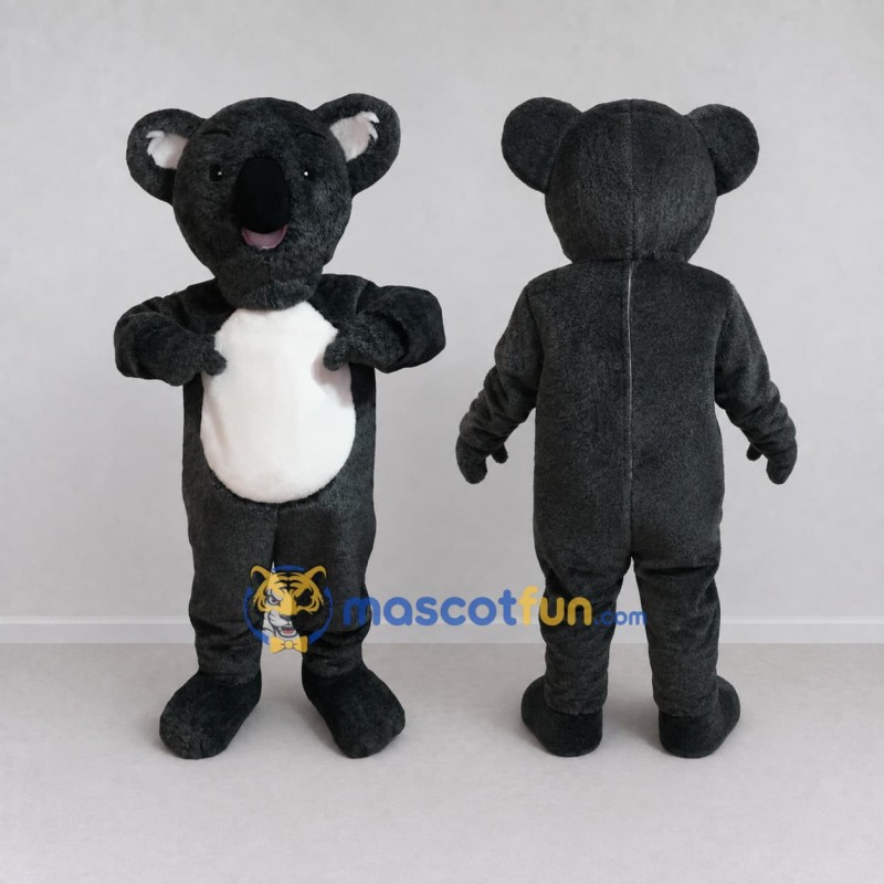 Custom Dark Gray and White Koala Mascot Costume Adult Full Body Suit for Wildlife Events Custom Dark Gray and White Koala Mascot Costume Adult Full Body Suit for Wildlife Events
