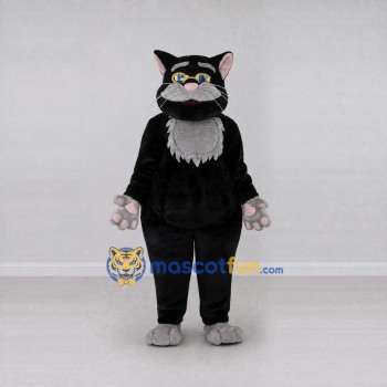 Custom Black and Gray Cat with Glasses Mascot Costume Adult Full Body Suit for School Events Custom Black and Gray Cat with Glasses Mascot Costume Adult Full Body Suit for School Events