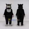 Custom Black and Gray Cat with Glasses Mascot Costume Adult Full Body Suit for School Events