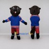 Custom Brown Blue and Red Beaver in Sportswear Mascot Costume Adult Full Body Suit for Sports Events Custom Brown Blue and Red Beaver in Sportswear Mascot Costume Adult Full Body Suit for Sports Events
