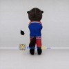 Custom Brown Blue and Red Beaver in Sportswear Mascot Costume Adult Full Body Suit for Sports Events Custom Brown Blue and Red Beaver in Sportswear Mascot Costume Adult Full Body Suit for Sports Events