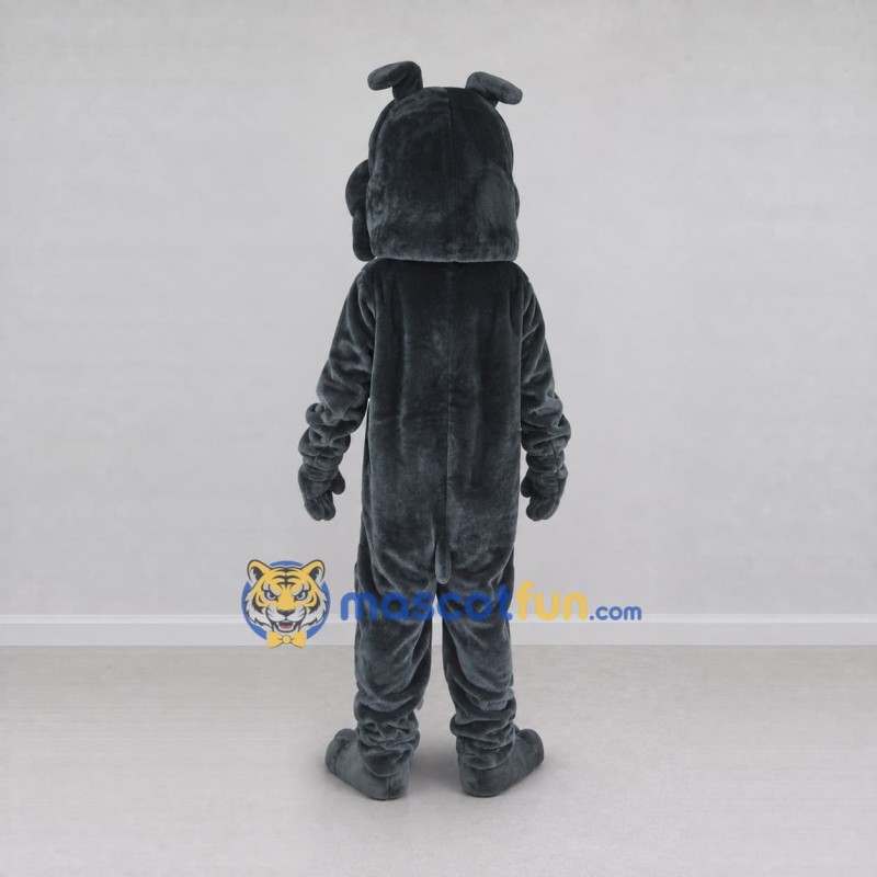 Custom Dark Gray Bulldog Mascot Costume Adult Full Body Suit for Sports Events