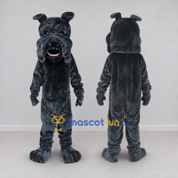 Custom Dark Gray Bulldog Mascot Costume Adult Full Body Suit for Sports Events