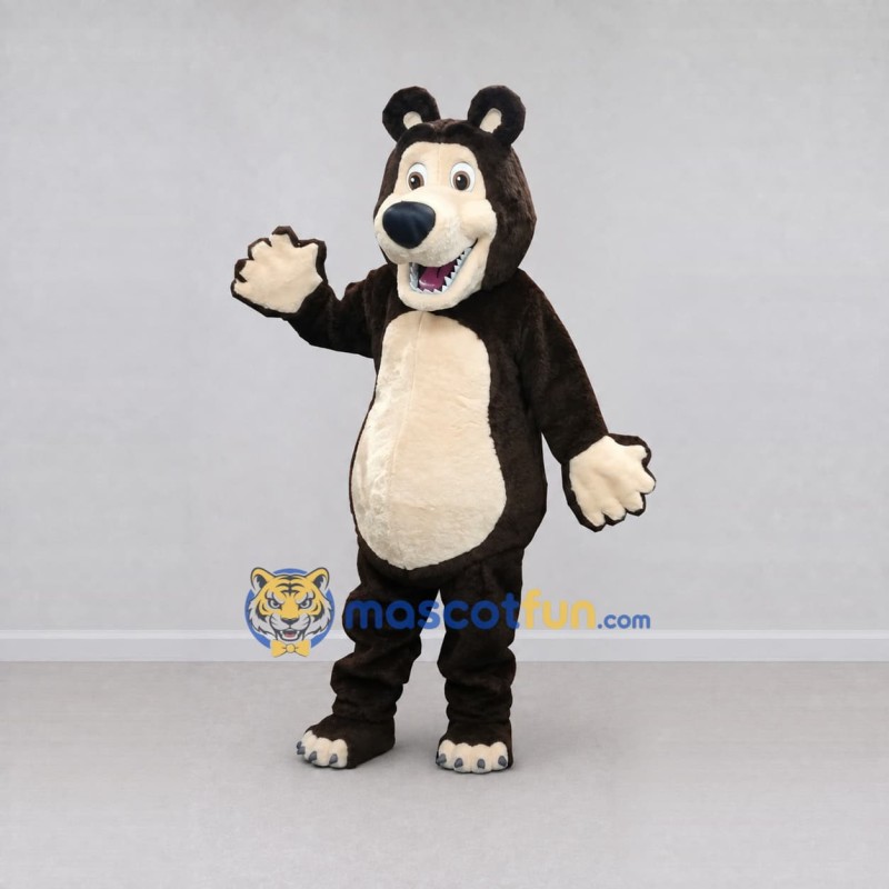 Custom Brown and Cream Bear Mascot Costume Adult Full Body Suit for Children's Events