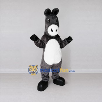 Custom Gray and White Donkey Mascot Costume Adult Full Body Suit for Farm Events
