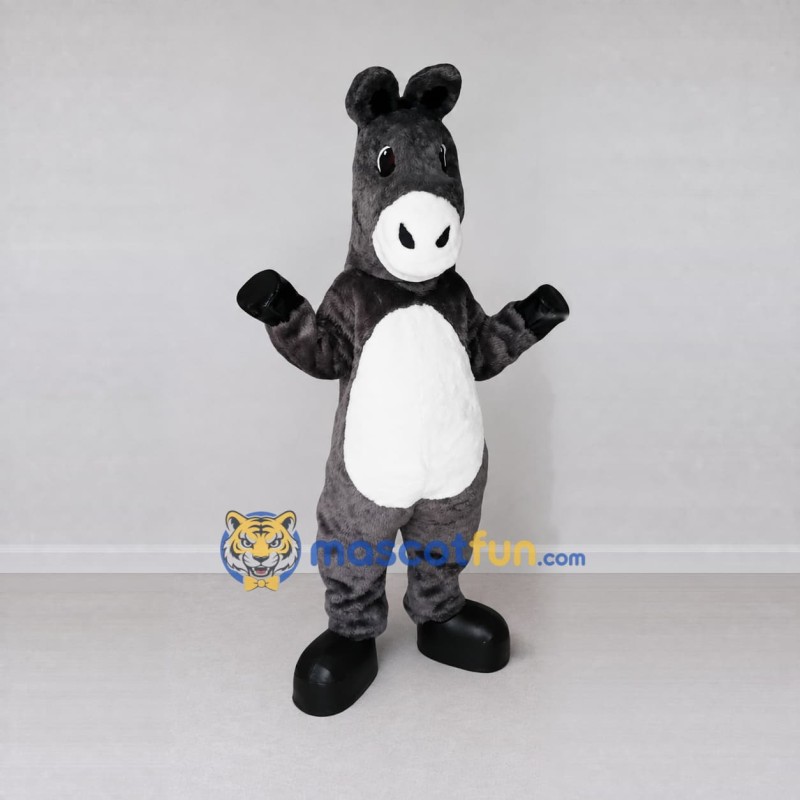 Custom Gray and White Donkey Mascot Costume Adult Full Body Suit for Farm Events