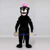 Custom Black and Pink Panther with Crown Mascot Costume Adult Full Body Suit for Party Events Custom Black and Pink Panther with Crown Mascot Costume Adult Full Body Suit for Party Events