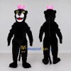 Custom Black and Pink Panther with Crown Mascot Costume Adult Full Body Suit for Party Events Custom Black and Pink Panther with Crown Mascot Costume Adult Full Body Suit for Party Events