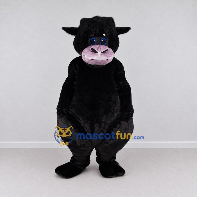 Custom Black and Pink Cow Mascot Costume Adult Full Body Suit for Farm Events