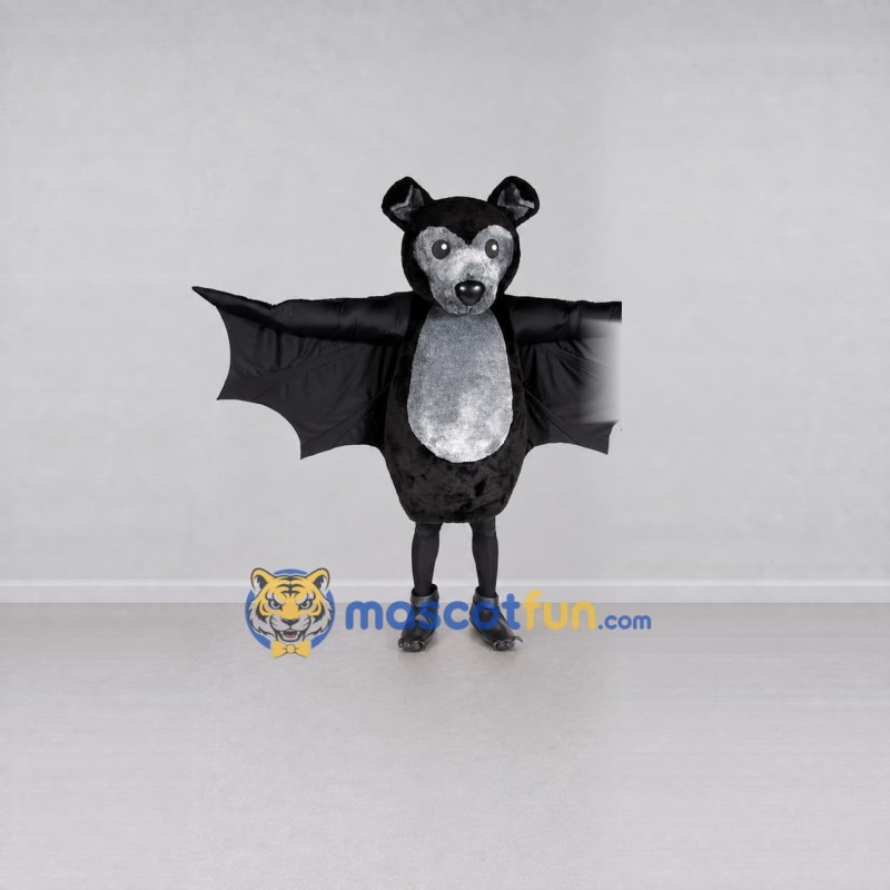 Custom Black and Gray Bat Mascot Costume Adult Full Body Suit for Halloween Events Custom Black and Gray Bat Mascot Costume Adult Full Body Suit for Halloween Events