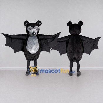 Custom Black and Gray Bat Mascot Costume Adult Full Body Suit for Halloween Events