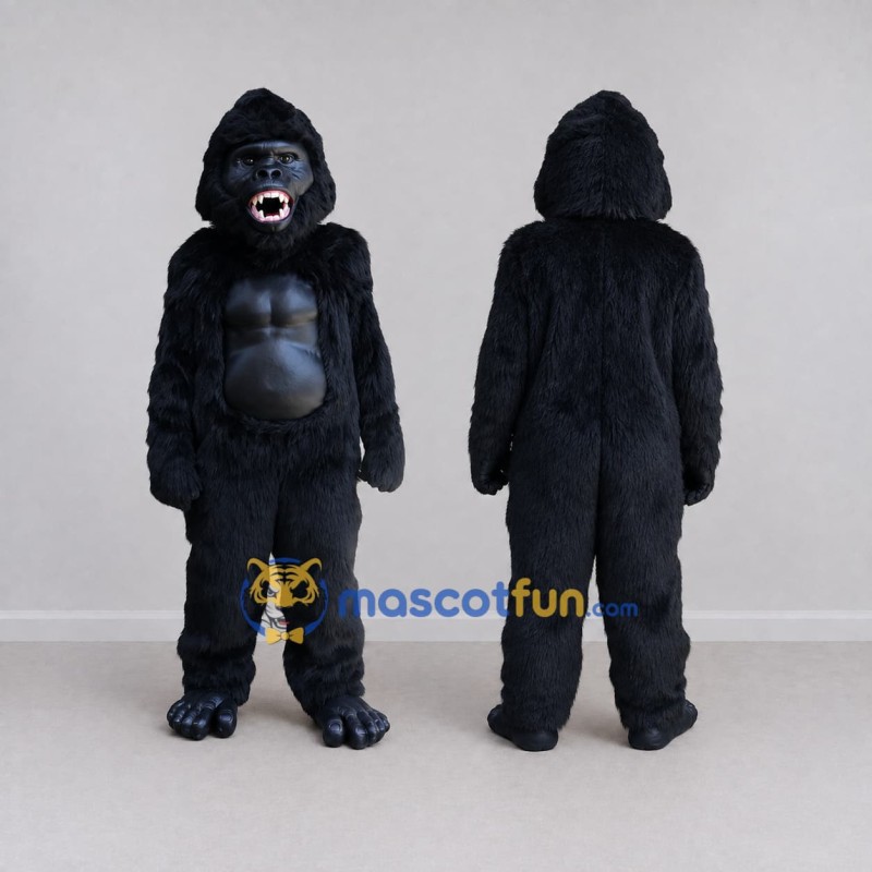 Custom Black Gorilla Mascot Costume Adult Full Body Suit for Wildlife Events Custom Black Gorilla Mascot Costume Adult Full Body Suit for Wildlife Events
