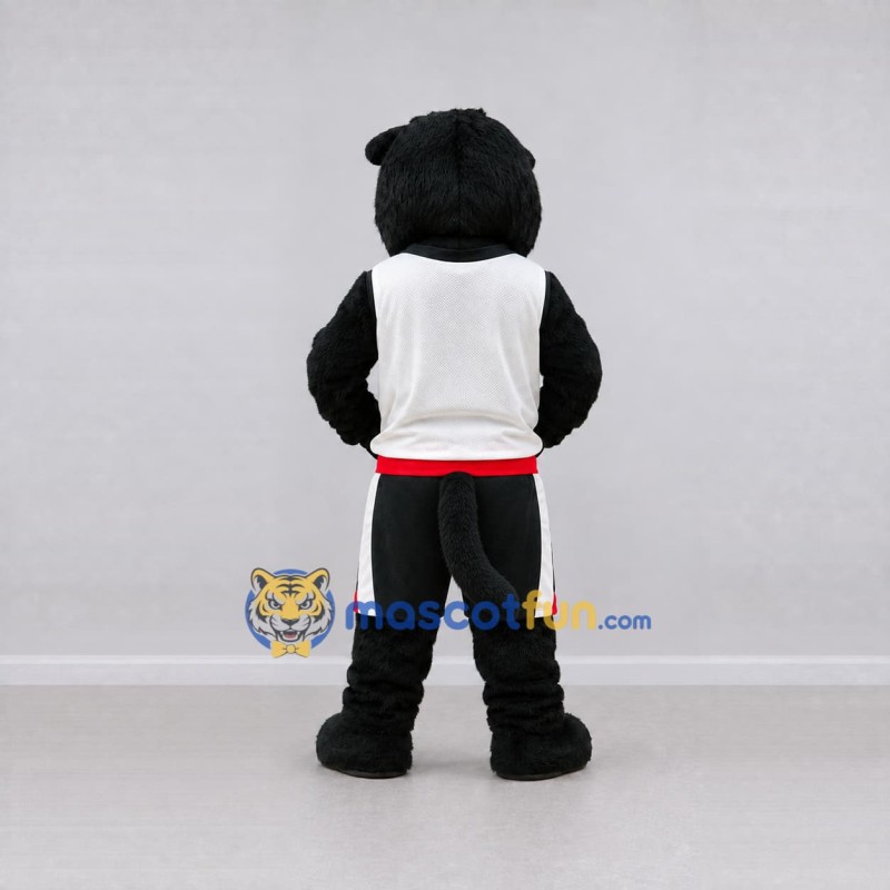 Custom Black and White Dog in Sportswear Mascot Costume Adult Full Body Suit for Sports Events Custom Black and White Dog in Sportswear Mascot Costume Adult Full Body Suit for Sports Events