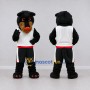 Custom Black and White Dog in Sportswear Mascot Costume Adult Full Body Suit for Sports Events