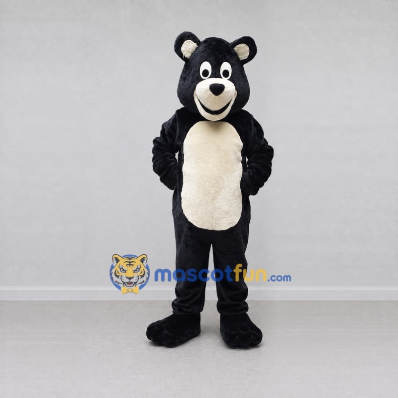 Custom Black and Cream Bear Mascot Costume Adult Full Body Suit for Children's Events Custom Black and Cream Bear Mascot Costume Adult Full Body Suit for Children's Events