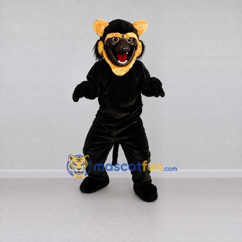 Custom Black and Yellow Big Wolf Mascot Costume Adult Full Body Suit for Sports Events Custom Black and Yellow Big Wolf Mascot Costume Adult Full Body Suit for Sports Events