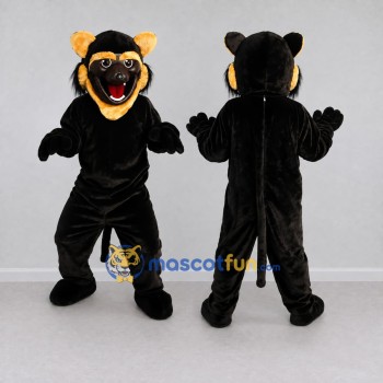 Custom Black and Yellow Big Wolf Mascot Costume Adult Full Body Suit for Sports Events