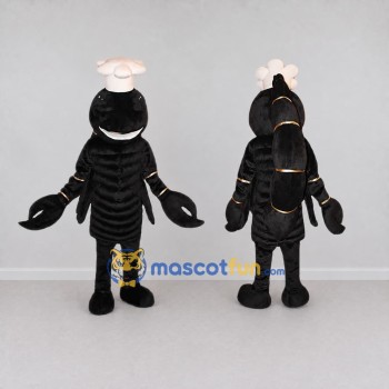 Custom Black and White Lobster Chef Mascot Costume Adult Full Body Suit for Food Festivals