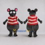 Custom Gray Red and White Mouse in Striped Shirt Mascot Costume Adult Full Body Suit for Children's Events