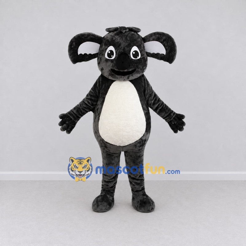 Custom Dark Gray and White Koala Mascot Costume Adult Full Body Suit for Wildlife Events