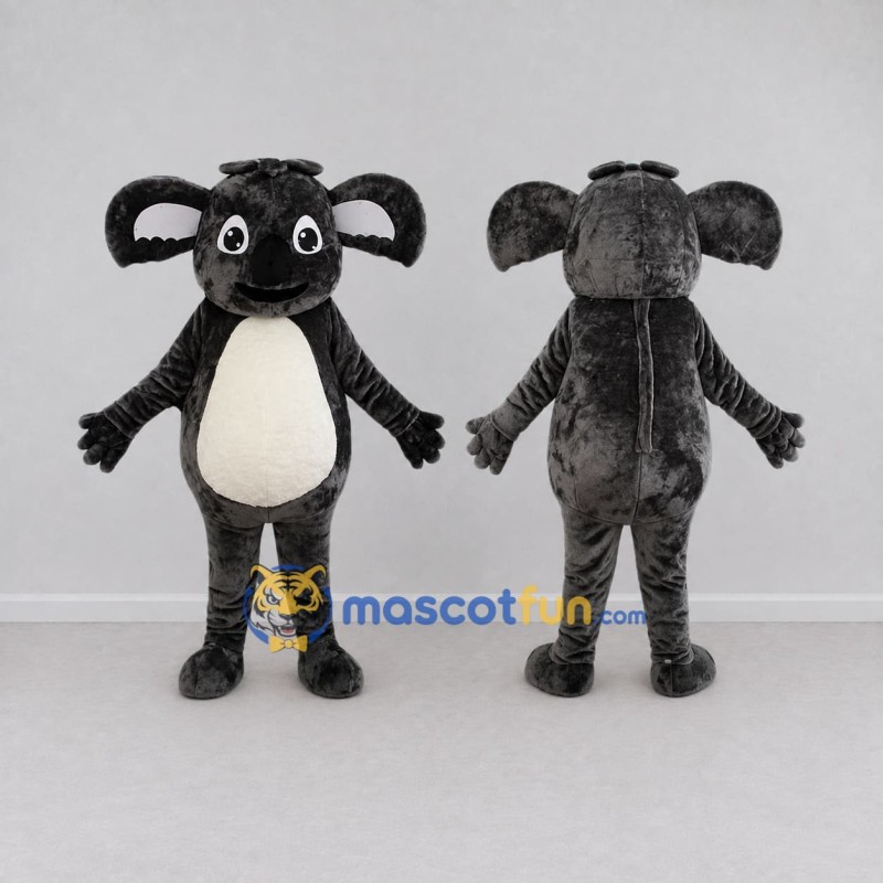 Custom Dark Gray and White Koala Mascot Costume Adult Full Body Suit for Wildlife Events