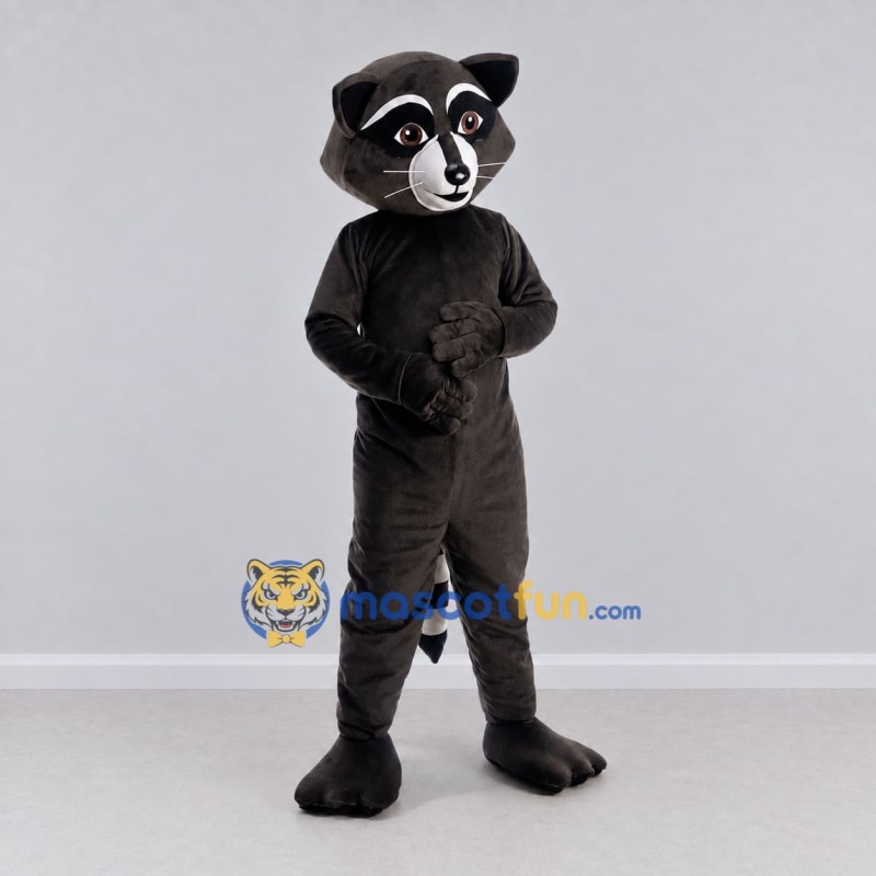 Custom Gray Black and White Raccoon Mascot Costume Adult Full Body Suit for Woodland Events Custom Gray Black and White Raccoon Mascot Costume Adult Full Body Suit for Woodland Events