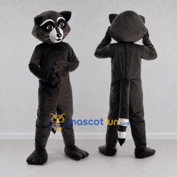 Custom Gray Black and White Raccoon Mascot Costume Adult Full Body Suit for Woodland Events