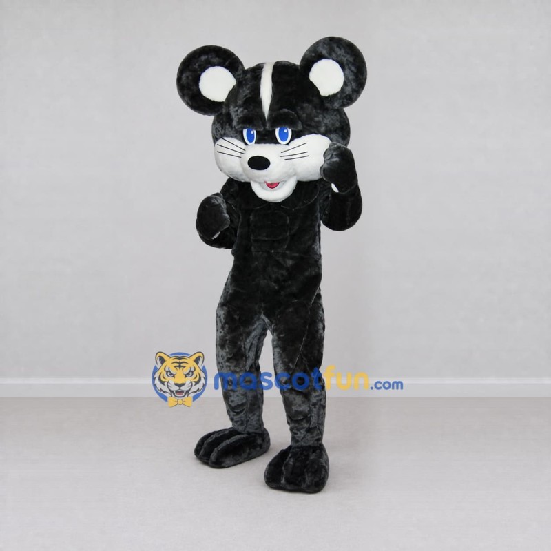 Custom Black and White Mouse Mascot Costume Adult Full Body Suit for Children's Events Custom Black and White Mouse Mascot Costume Adult Full Body Suit for Children's Events